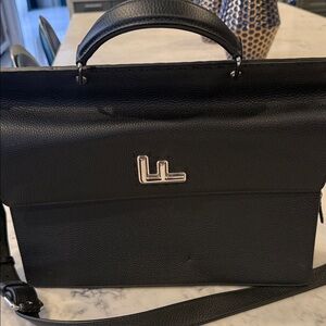 Fendi Black Textured Leather Briefcase
